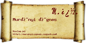 Murányi Ágnes névjegykártya